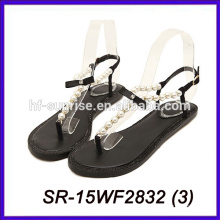 Dame schöne flache Sandale Frau Sandalen neue Design Damen fancy flache Sandale